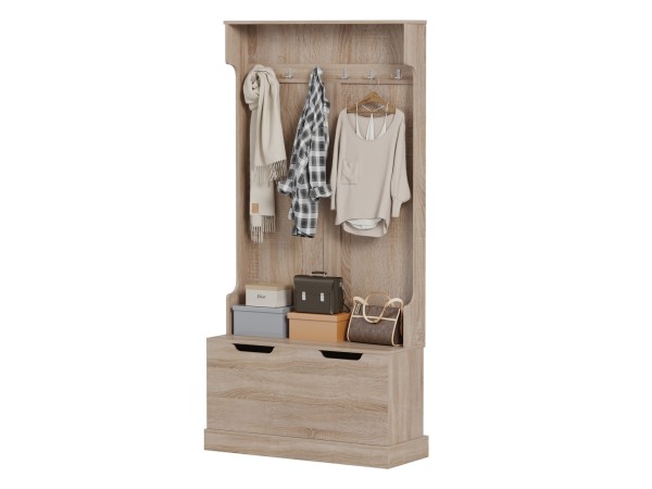 ΕΠΙΠΛΟ ΕΙΣΟΔΟΥ KAYLOR HM2475.01 ΜΕ ΚΡΕΜΑΣΤΡΕΣ&ΑΠΟΘ.ΧΩΡΟ-MDF ΣΕ ΣΟΝΑΜΑ 93x34x180Υεκ