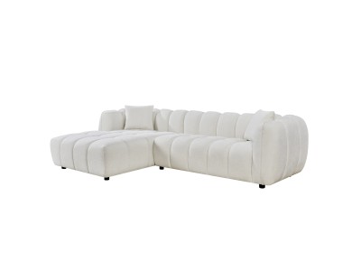 ΚΑΝΑΠΕΣ ΓΩΝΙΑ (ΑΡΙΣΤΕΡΗ) LYKKE HM3326.02L ΕΚΡΟΥ ΥΦΑΣΜΑ 280x89-165(η γωνία)x70Υεκ