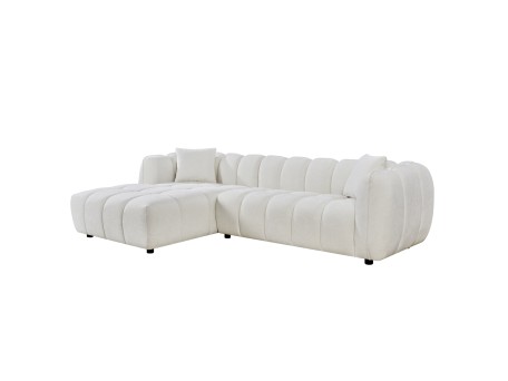 ΚΑΝΑΠΕΣ ΓΩΝΙΑ (ΑΡΙΣΤΕΡΗ) LYKKE HM3326.02L ΕΚΡΟΥ ΥΦΑΣΜΑ 280x89-165(η γωνία)x70Υεκ