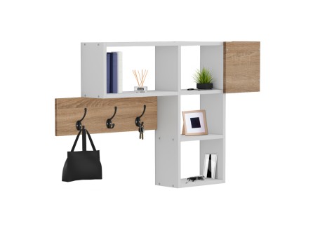 ΚΡΕΜΑΣΤΡΑ ΕΙΣΟΔΟΥ ΜΕ ΡΑΦΙΑ HARLAN HM8973.12 ΜΕΛΑΜΙΝΗ ΣΕ SONAMA-ΛΕΥΚΟ 99,5x15x61Υεκ.