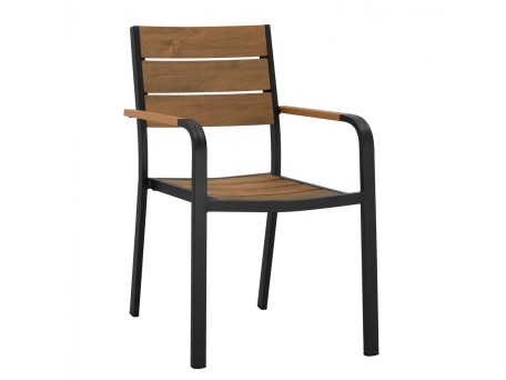 ΠΟΛΥΘΡΟΝΑ ΑΛΟΥΜΙΝΙΟΥ SAGA ΑΝΘΡΑΚΙ ΜΕ POLYWOOD HM5127.02 55x56x85Υεκ.