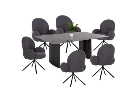 ΣΕΤ ΤΡΑΠΕΖΑΡΙΑ ΕΣΩΤΕΡΙΚΟΥ ΧΩΡΟΥ 7ΤΜΧ HM11961 ΤΡΑΠΕΖΙ HEFF & 6 ΠΟΛΥΘΡΟΝΕΣ WINON