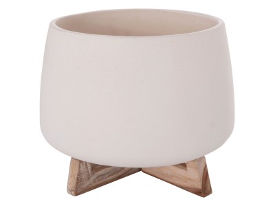 ΓΛΑΣΤΡΑ ΕΣ.ΧΩΡΟΥ FRELLO HM4674.02L ΛΕΥΚΟ FIBER CEMENT--TEAK ΒΑΣΗ 29x29x23,5Υεκ.