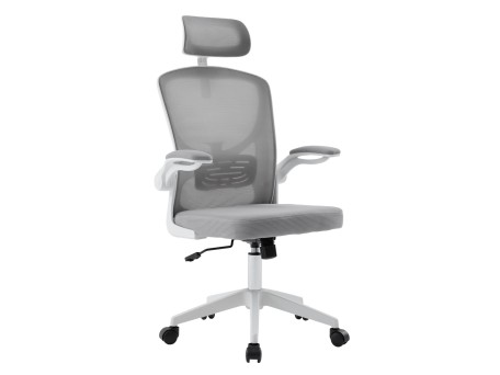 ΚΑΡΕΚΛΑ ΓΡΑΦΕΙΟΥ FLOATER HM1230.02 ΛΕΥΚΟ PP--ΑΝΟΙΧΤΟ ΓΚΡΙ MESH 62x62x106-116Υεκ