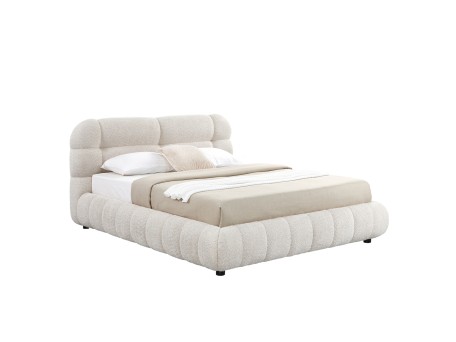 ΚΡΕΒΑΤΙ ΔΙΠΛΟ ΜΕ ΑΠΟΘ.ΧΩΡΟ MALFOY HM730.03 ΜΠΕΖ ΜΠΟΥΚΛΕ ΥΦΑΣΜΑ--ΣΤΡΩΜΑ 160x200εκ