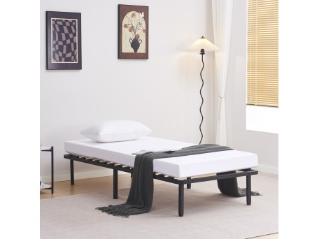 ΚΡΕΒΑΤΙ-ΥΠΟΣΤΡΩΜΑ MARKY HM693.01 ΜΕΤΑΛΛΙΚΟ ΜΑΥΡΟ ΓΙΑ ΣΤΡΩΜΑ 190x90εκ