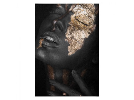 ΠΙΝΑΚΑΣ ΚΑΜΒΑΣ DARK SKINNED GIRL WITH GOLD MAKEUP HM7196.01 50X3X70 εκ.