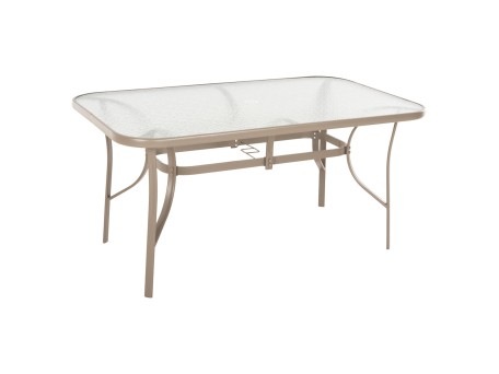 ΤΡΑΠΕΖΙ BRUNO 150X90Χ72Υεκ. ΜΕΤΑΛΛΙΚΟ ΣΑΜΠΑΝΙ ΜΕ ΤΡΥΠΑ ΟΜΠΡΕΛΑΣ Φ38mm HM5145.14