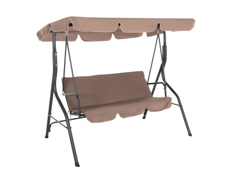 ΚΟΥΝΙΑ 3ΘΕΣΙΑ ΜΕ ΣΚΙΑΣΤΡΟ LIKID HM5979.02 ΜΕΤΑΛΛΟ ΓΚΡΙ-ΚΑΦΕ ΥΦΑΣΜΑ 174x110x200Υ