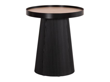 ΤΡΑΠΕΖΑΚΙ ΒΟΗΘΗΤΙΚΟ DENTON HM18023.01 MDF TOP ΦΥΣΙΚΟ ΞΥΛΟΥ-ΒΑΣΗ ΜΑΥΡΗ Φ45x51,5Υεκ.