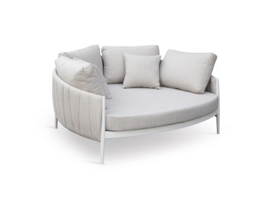 DAYBED 2ΘΕΣΙΟ MAVERICK HM6216.02 ΑΛΟΥΜΙΝΙΟ ΚΡΕΜ-ΜΠΕΖ OLEFIN & STRAPS 164x144x70Υ