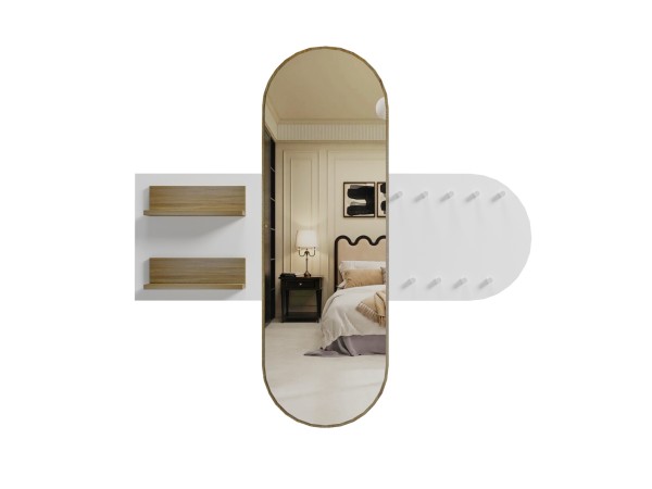 ΕΠΙΠΛΟ ΕΙΣΟΔΟΥ ΜΕ ΚΑΘΡΕΦΤΗ CHERYL HM9049.12 ΜΕΛΑΜΙΝΗ ΛΕΥΚΗ-SONAMA 125x40x120Yεκ.