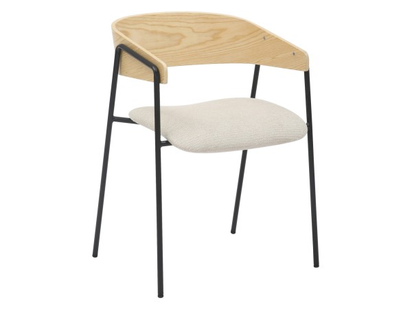 ΚΑΡΕΚΛΑ ΤΡΑΠΕΖΑΡΙΑΣ KORIN HM9975.01 ΜΕΤΑΛΛΟ-ΥΦΑΣΜΑ ΜΠΕΖ-ΞΥΛΟ 54x51x72,5Υεκ