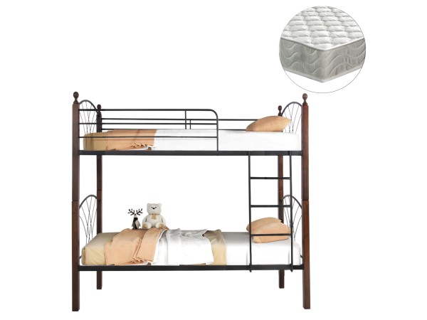 ΚΟΥΚΕΤΑ ΜΕ ΣΤΡΩΜΑΤΑ STOREY HM21334 ΜΕΤΑΛΛΟ & ΞΥΛΟ RUBBERWOOD--ΓΙΑ ΣΤΡΩΜΑΤΑ 90x190εκ.