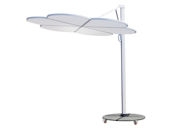 ΟΜΠΡΕΛΑ ΜΕ ΒΑΣΗ ΣΕΙΡΑ CANNOPY (flower) HM21286.02 ΑΛΟΥΜΙΝΙΟ-ΓΡΑΝΙΤΗΣ-ΛΕΥΚΟ 2,38x2,2μ