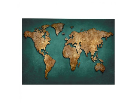 ΠΙΝΑΚΑΣ ΚΑΜΒΑΣ WORLD MAP HM7197.01 100X3X70 εκ.