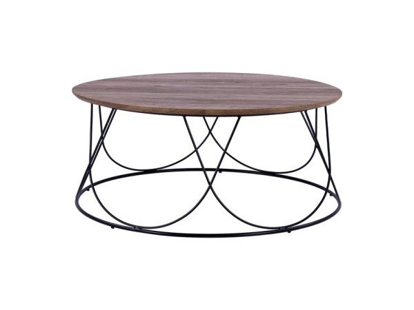 ΤΡΑΠΕΖΑΚΙ ΣΑΛΟΝΙΟΥ ZENA HM8690 MDF TOP ΜΕ ΜΕΤΑΛΛΙΚΟ ΜΑΥΡΟ ΣΚΕΛΕΤΟ Φ90Χ40Υ εκ.