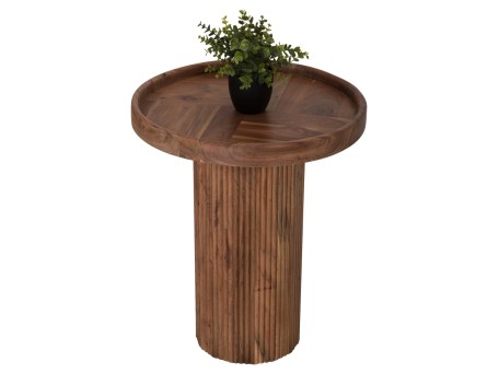 ΤΡΑΠΕΖΙ ΣΑΛΟΝΙΟΥ ΣΤΡΟΓΓΥΛΟ RAJJEH HM9692 ΜΑΣΙΦ ΑΚΑΚΙΑ ΦΥΣΙΚΟ ΧΡΩΜΑ Φ50x60Υεκ.