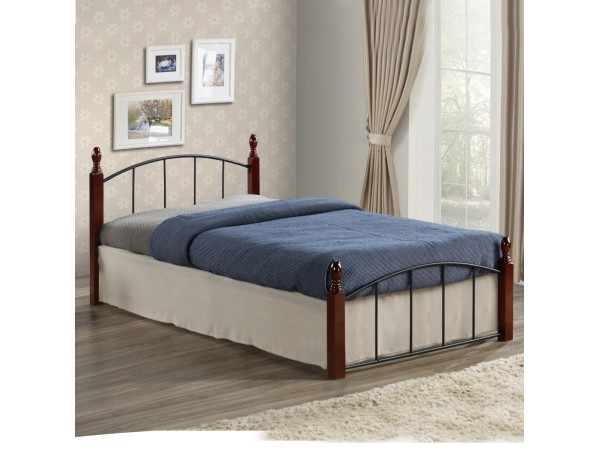 ΚΡΕΒΑΤΙ MAKAI ΜΕΤΑΛΛΟ ΞΥΛΟ ΚΑΡΥΔΙ ΣΤΡΩΜΑ 90X190 HM381