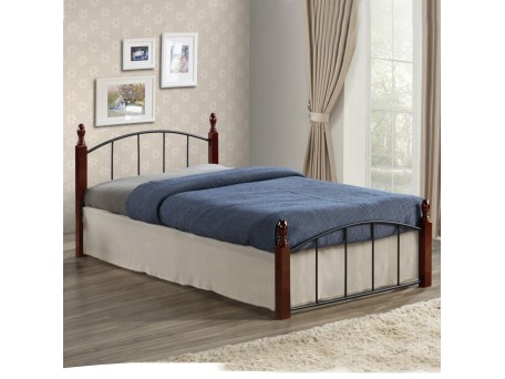 ΚΡΕΒΑΤΙ MAKAI ΜΕΤΑΛΛΟ ΞΥΛΟ ΚΑΡΥΔΙ ΣΤΡΩΜΑ 90X190 HM381