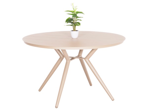 ΤΡΑΠΕΖΙ ΑΛΟΥΜΙΝΙΟΥ ΣΤΡΟΓΓΥΛΟ HIGER HM6290.04 ΚΑΠΟΥΤΣΙΝΟ Φ126x74Υεκ.