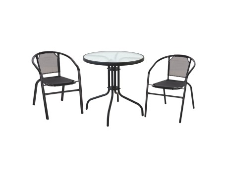 ΣΕΤ ΕΞΩΤ. ΧΩΡΟΥ 3ΤΜΧ HM10713 ΜΑΥΡΟ ΜΕΤΑΛΛΟ-ΓΥΑΛΙ ΑΣΦΑΛΕΙΑΣ-ΜΑΥΡΟ TEXTILENE