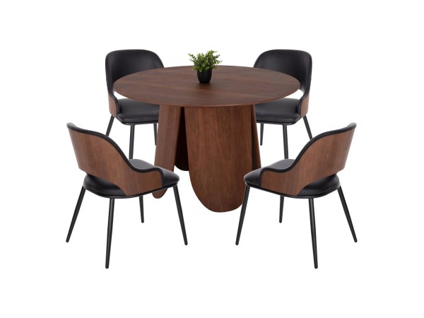 ΣΕΤ ΤΡΑΠΕΖΑΡΙΑ ΕΣΩΤ. ΧΩΡΟΥ 5ΤΜΧ HM11965 ΤΡΑΠΕΖΙ DENTY & 4 ΚΑΡΕΚΛΕΣ DELF (ΜΑΥΡΟ)