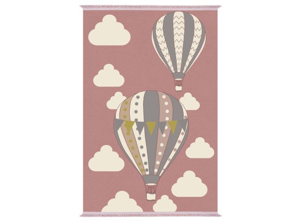 ΠΑΙΔΙΚΟ ΧΑΛΙ ΜΕ ΚΡΟΣΙΑ ΣΕΙΡΑ KIDDER HM7678.22 ΑΕΡΟΣΤΑΤΑ ΡΟΖ 80Χ150 εκ.