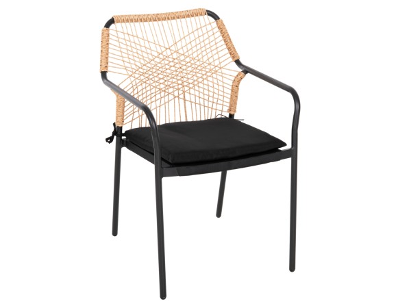 ΠΟΛΥΘΡΟΝΑ ΑΛΟΥΜΙΝΙΟΥ TROTTER HM5865.11 ΣΚΟΥΡΟΣ ΓΚΡΙ ΣΚΕΛΕΤΟΣ ΜΕ WICKER ΜΠΕΖ & ΜΑΥΡΟ ΜΑΞΙΛΑΡΙ