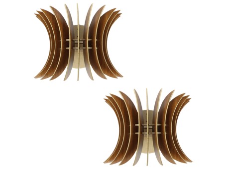 ΣΕΤ ΑΠΛΙΚΕΣ ΤΟΙΧΟΥ 2ΤΜΧ ΞΥΛΙΝΕΣ ΑΠΟ MDF ΚΑΡΥΔΙ HM7380.02 28x20x20Υ εκ.