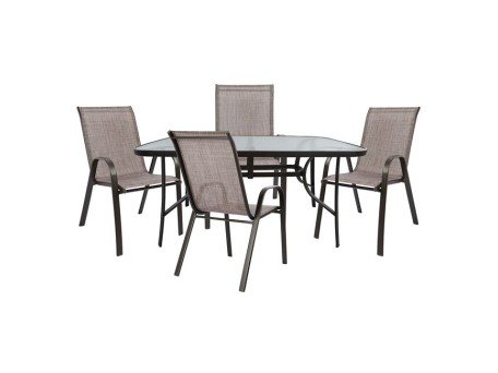 ΣΕΤ ΤΡΑΠΕΖΑΡΙΑΣ ΚΑΦΕ ΜΕΤΑΛΛΙΚΟ 5ΤΜΧ ΜΕ 4 ΚΑΡΕΚΛΕΣ & ΤΡΑΠΕΖΙ 150Χ90 HM5201