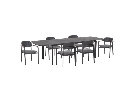 ΣΕΤ ΤΡΑΠΕΖΑΡΙΑΣ ΕΞ.ΧΩΡΟΥ 6 ΘΕΣΕΩΝ ELARA HM10726.01 ΓΚΡΙ ΑΛΟΥΜΙΝΙΟ-ΕΠΕΚΤΕΙΝΟΜΕΝΟ ΤΡΑΠΕΖΙ