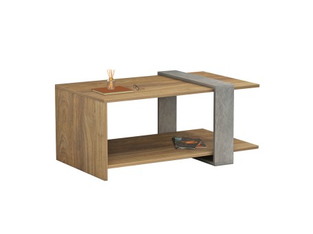 ΤΡΑΠΕΖΙ ΣΑΛΟΝΙΟΥ WILMA HM8950.13 ΜΕΛΑΜΙΝΗ ΣΕ ΦΥΣΙΚΟ-ΓΚΡΙ ΠΕΤΡΑ 80Χ50Χ35Υ εκ.