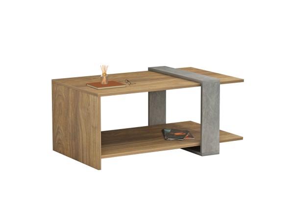 ΤΡΑΠΕΖΙ ΣΑΛΟΝΙΟΥ WILMA HM8950.13 ΜΕΛΑΜΙΝΗ ΣΕ ΦΥΣΙΚΟ-ΓΚΡΙ ΠΕΤΡΑ 80Χ50Χ35Υ εκ.