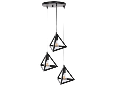 ΦΩΤΙΣΤΙΚΟ ΟΡΟΦΗΣ ΚΡΕΜΑΣΤΟ HM4182 3 ΜΑΥΡΑ ΜΕΤΑΛΛΙΚΑ ΚΑΠΕΛΑ ΠΥΡΑΜΙΔΑ Φ23x124Υεκ.