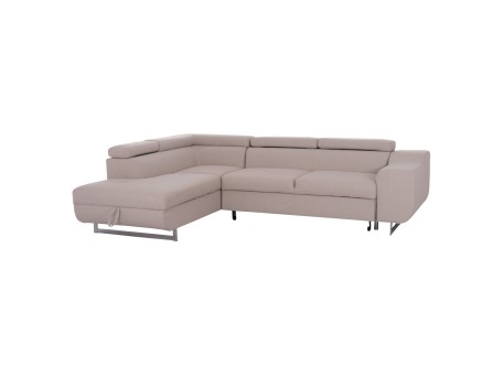 ΓΩΝΙΑΚΟΣ ΚΑΝΑΠΕΣ-ΚΡΕΒΑΤΙ ΜΕ ΑΠΟΘ.ΧΩΡΟ ENCORE HM3301.03L ΜΠΕΖ ΥΦΑΣΜΑ 285x205x90Υεκ.