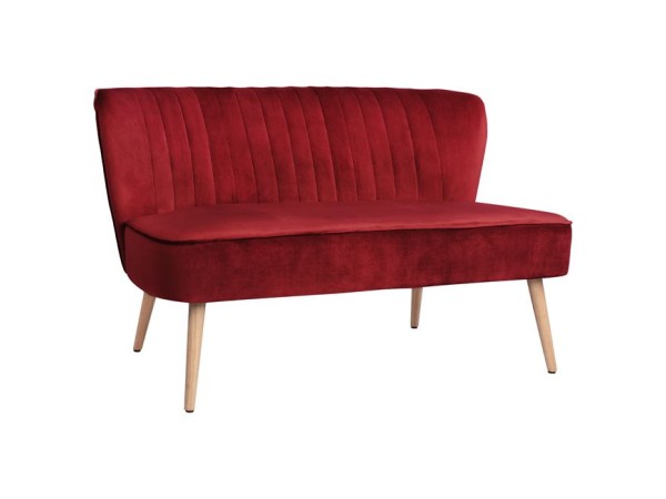 ΚΑΝΑΠΕΣ ANDY 2ΘΕΣΙΟΣ ΚΟΚΚΙΝΟ ΒΕΛΟΥΔΟ HM8401.06 128x70x77Υ εκ.