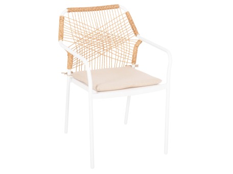 ΠΟΛΥΘΡΟΝΑ ΑΛΟΥΜΙΝΙΟΥ TROTTER HM5865.12 ΛΕΥΚΟΣ ΣΚΕΛΕΤΟΣ ΜΕ WICKER ΜΠΕΖ & ΕΚΡΟΥ ΜΑΞΙΛΑΡΙ