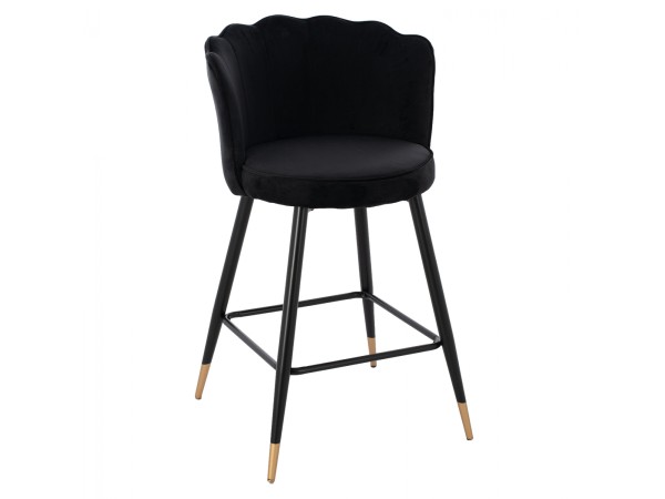 ΣΚΑΜΠΟ ΜΕΣΑΙΟΥ ΥΨΟΥΣ HM8736.04 VESNA ΒΕΛΟΥΔΟ ΜΑΥΡΟ ΜΕ ΜΕΤΑΛΛΙΚΟ ΣΚΕΛΕΤΟ 50x50x90 εκ.