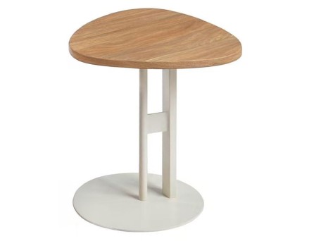 ΒΟΗΘΗΤΙΚΟ ΤΡΑΠΕΖΙ ΟΒΑΛ ALPER HM18328 MDF SONAMA--ΜΕΤΑΛΛΟ ΛΕΥΚΟ Φ50x50Υεκ.