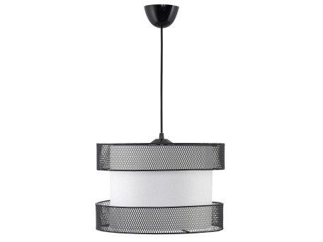 ΦΩΤΙΣΤΙΚΟ ΟΡΟΦΗΣ ΚΡΕΜΑΣΤΟ HM7658.01, ΜΑΥΡΟ ΜΕΤΑΛΛΟ, ΥΦΑΣΜΑ ΛΕΥΚΟ, Φ30x65 εκ.