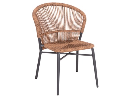 ΚΑΡΕΚΛΑ ΑΛΟΥΜΙΝΙΟΥ LYNN HM6267.01 ΑΝΘΡΑΚΙ ΣΚΕΛΕΤΟΣ-P.E.RATTAN ΦΥΣΙΚΟ 57x61x79Υεκ