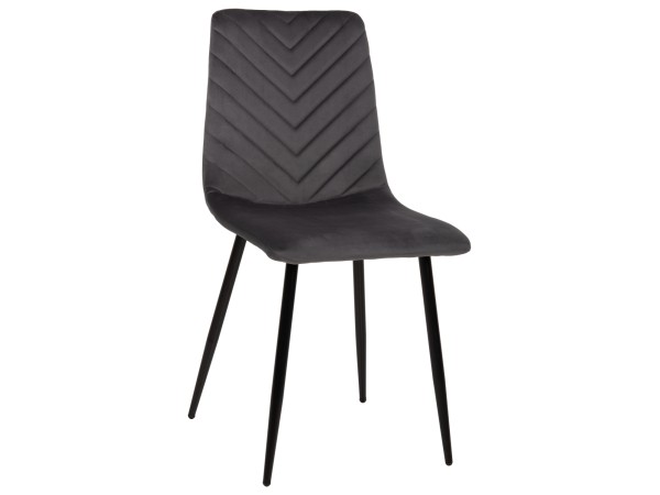 ΚΑΡΕΚΛΑ LATRELL HM8587.01 ΒΕΛΟΥΔΟ ΓΚΡΙ ΜΕ ΜΑΥΡΑ ΜΕΤΑΛΛΙΚΑ ΠΟΔΙΑ 43x54x88Υεκ.