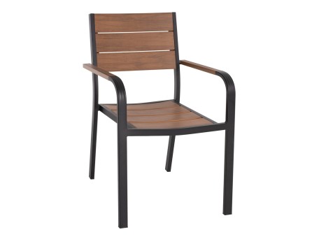 ΠΟΛΥΘΡΟΝΑ ΑΛΟΥΜΙΝΙΟΥ SAGA ΜΑΥΡΗ ΜΕ POLYWOOD HM5127.03 56x55x85,5Yεκ.