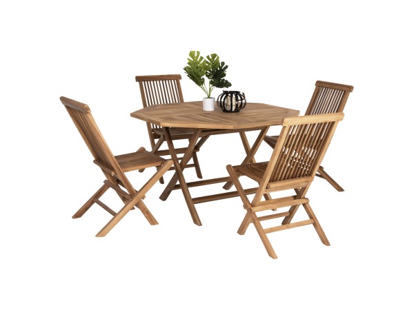 ΣΕΤ ΤΡΑΠΕΖΑΡΙΑΣ ΕΞΩΤ. ΧΩΡΟΥ ΠΤΥΣΣΟΜΕΝΑ 5ΤΜΧ KENDALL HM11950 ΜΑΣΙΦ ΞΥΛΟ TEAK ΦΥΣΙΚΟ