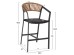 ΣΚΑΜΠΟ ΑΛΟΥΜΙΝΙΟΥ HM5892.15 ΜΕΣΑΙΟΥ ΥΨΟΥΣ RATTAN & TEXTLINE ΜΑΥΡΟ ΜΠΕΖ 55x56,5x99Υ