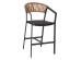 ΣΚΑΜΠΟ ΑΛΟΥΜΙΝΙΟΥ HM5892.15 ΜΕΣΑΙΟΥ ΥΨΟΥΣ RATTAN & TEXTLINE ΜΑΥΡΟ ΜΠΕΖ 55x56,5x99Υ
