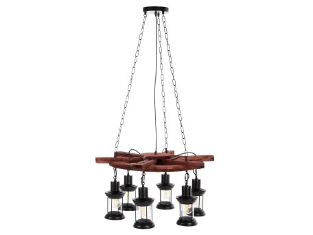 ΦΩΤΙΣΤΙΚΟ ΟΡΟΦΗΣ 6-ΦΩΤΟ HM4116 ΞΥΛΟ-ΜΕΤΑΛΛΟ-ΓΥΑΛΙ 119Υεκ.