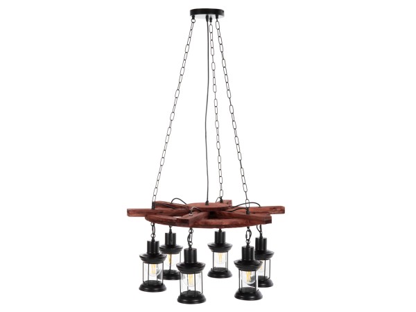 ΦΩΤΙΣΤΙΚΟ ΟΡΟΦΗΣ 6-ΦΩΤΟ HM4116 ΞΥΛΟ-ΜΕΤΑΛΛΟ-ΓΥΑΛΙ 119Υεκ.