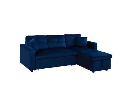 ΚΑΝΑΠΕΣ ΓΩΝΙΑ ΚΡΕΒΑΤΙ WAYNE 224x147x85Υεκ. HM3028.18 ΒΕΛΟΥΔΟ ΜΠΛΕ